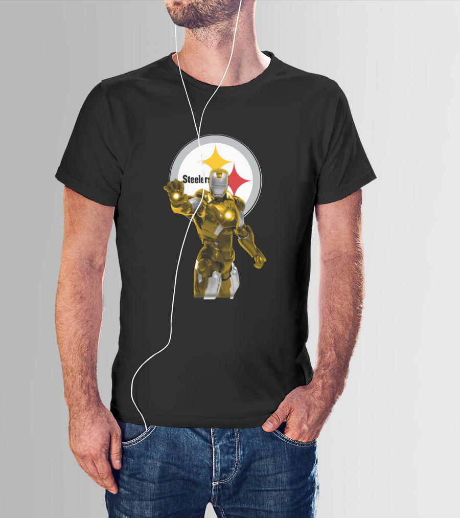 Iron Man Steelers Fans Marvel Crossover T-Shirt