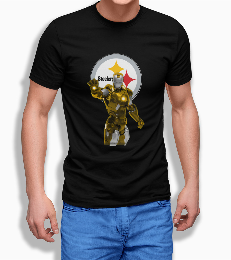 Iron Man Steelers Fans Marvel Crossover T-Shirt