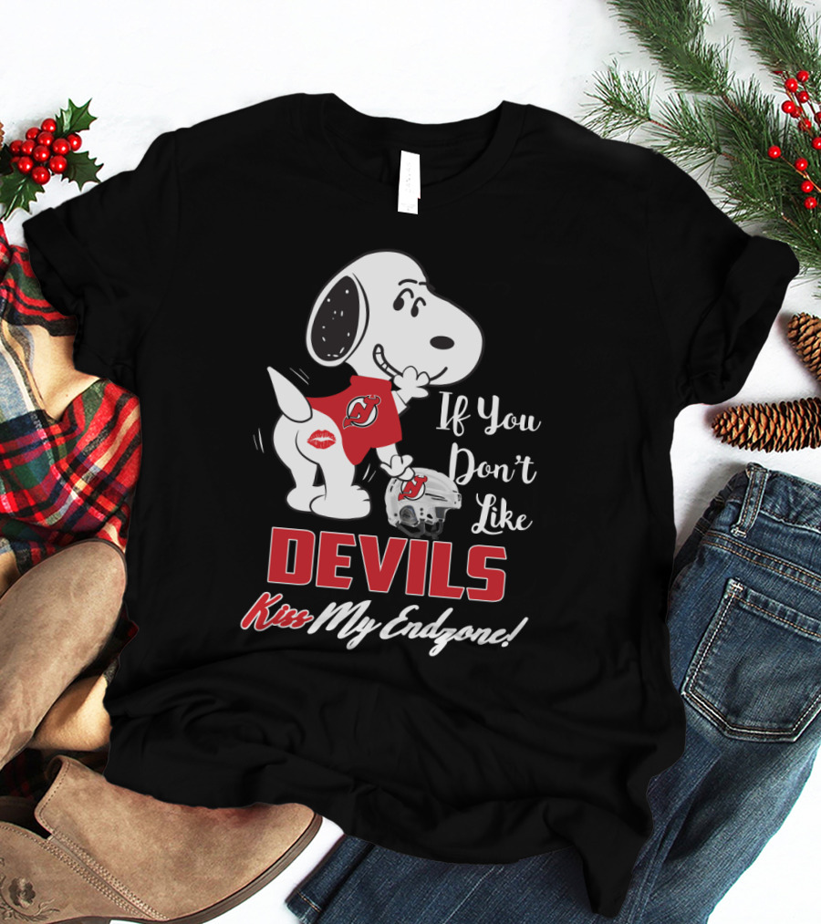 Snoopy If You Don't Like New Jersey Devils Kiss My Endzone T-Shirt