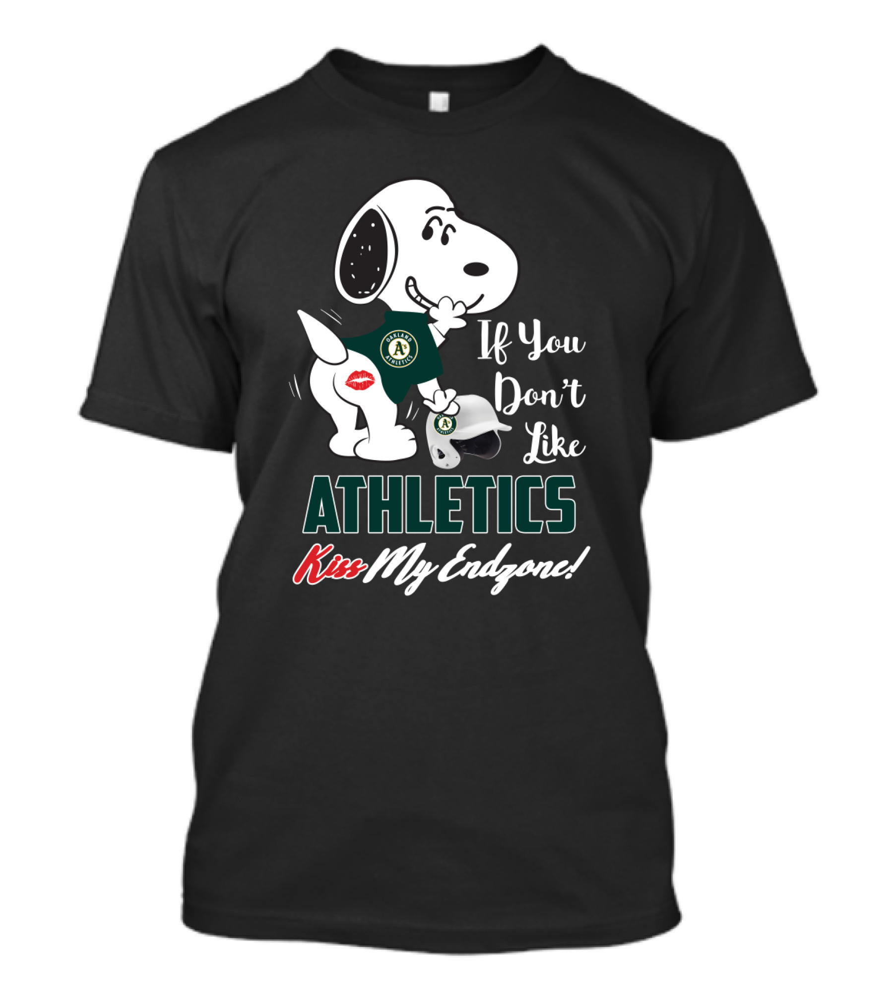 Snoopy Athletics Kiss My Endzone Oakland Fans T-Shirt