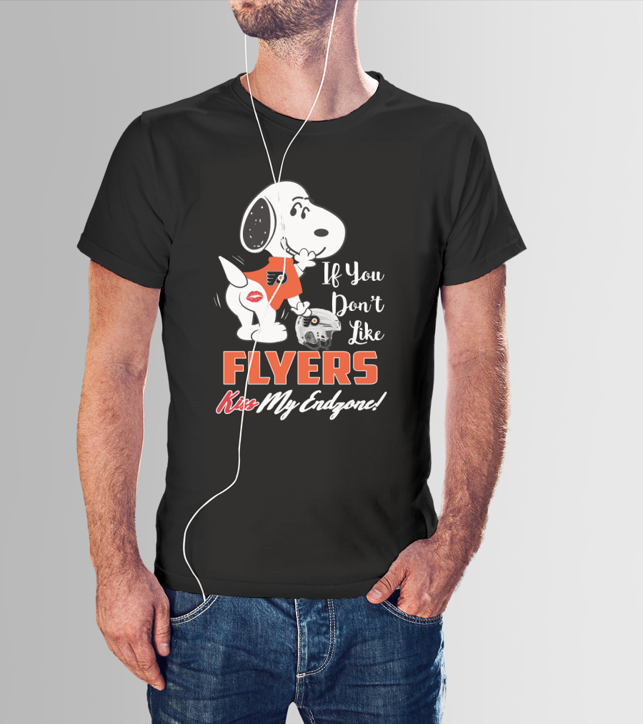 If You Don't Like Flyers Kiss My Endzone Snoopy Philadelphia Flyers T-Shirt
