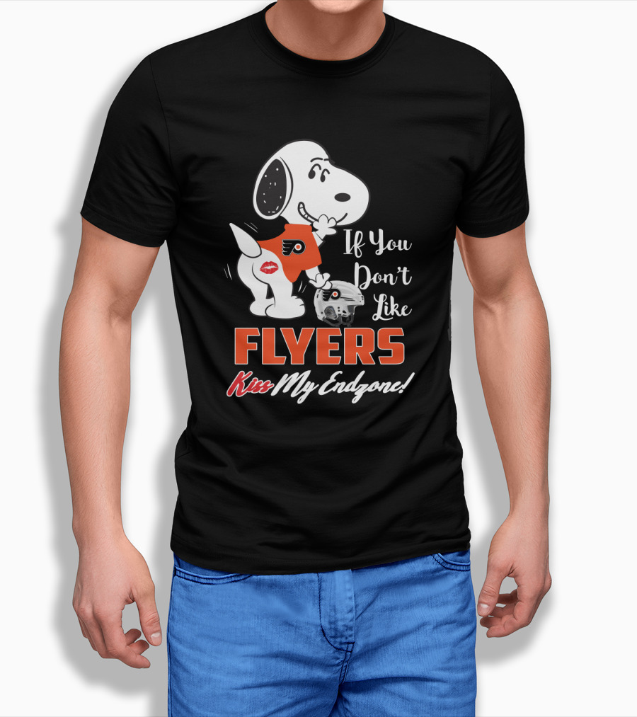 If You Don't Like Flyers Kiss My Endzone Snoopy Philadelphia Flyers T-Shirt