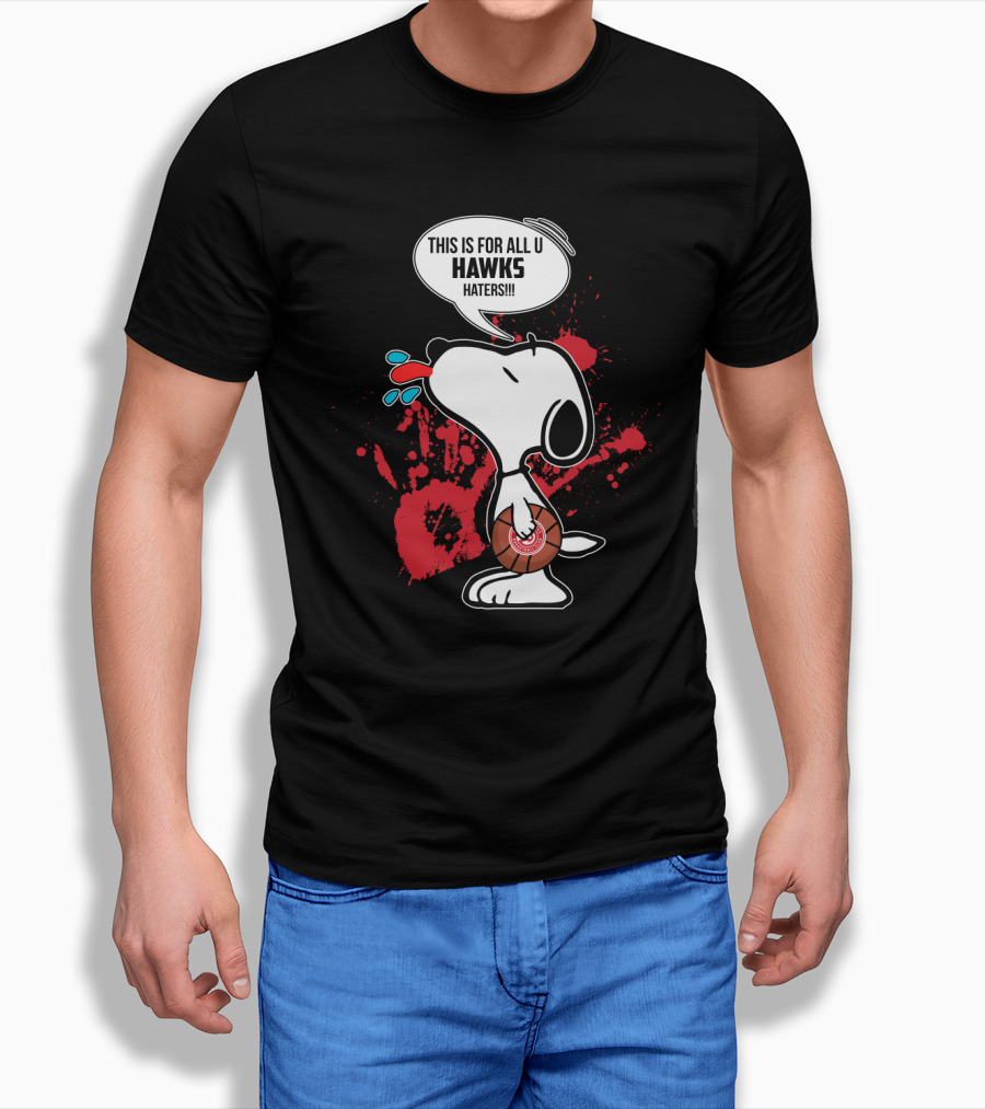 Snoopy Basketball Atlanta Hawks Haters Statement T-Shirt