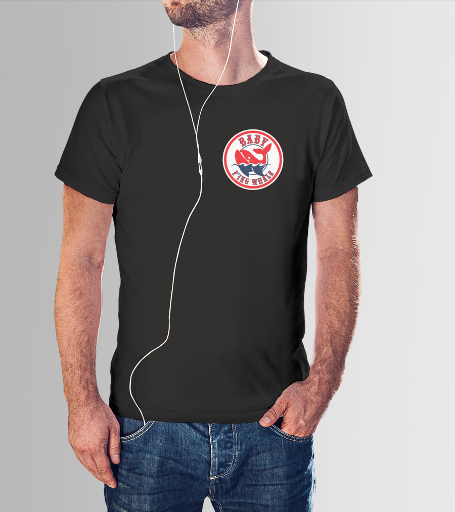 BABY FING WHALE Red Blue Whale Emblem T-Shirt