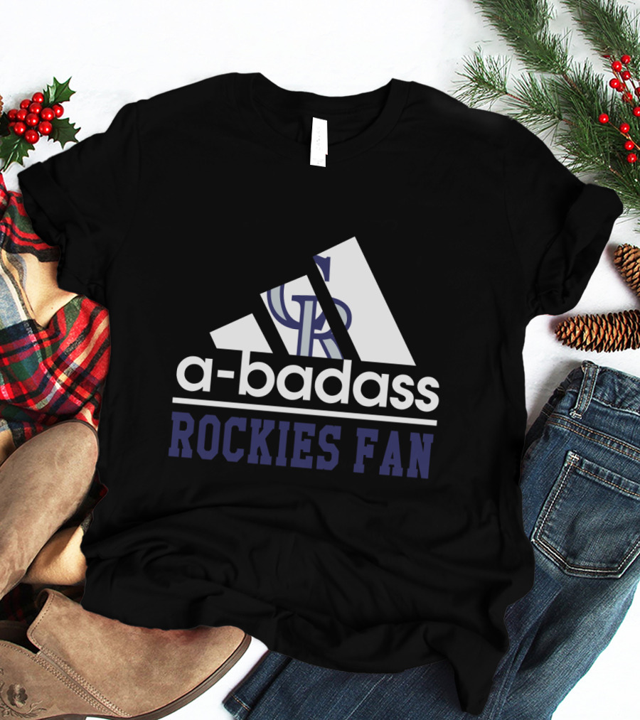 Colorado Rockies GR Logo A-Badass Rockies Fan T-Shirt