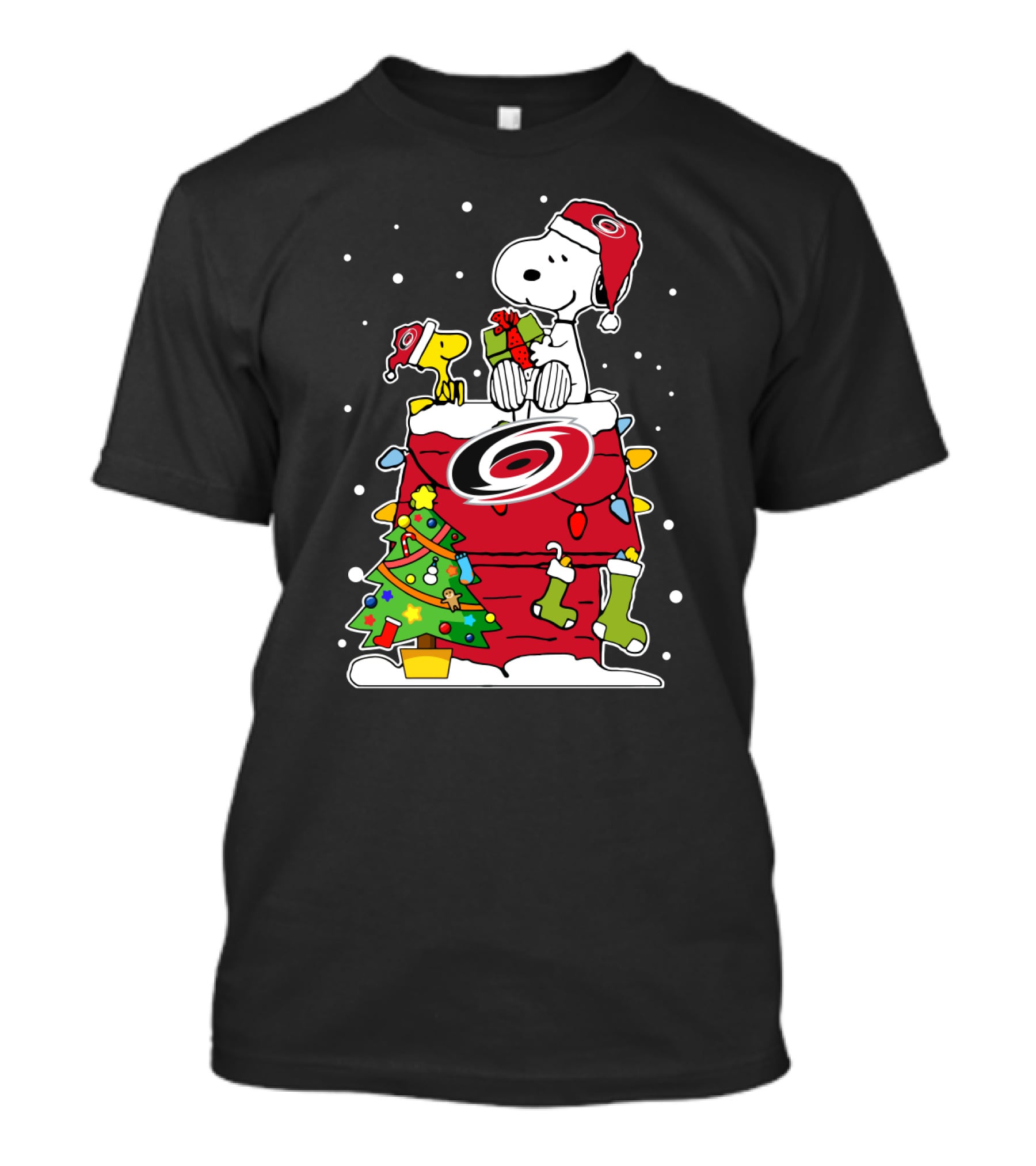 Carolina Hurricanes Snoopy Woodstock Christmas Celebration T-Shirt