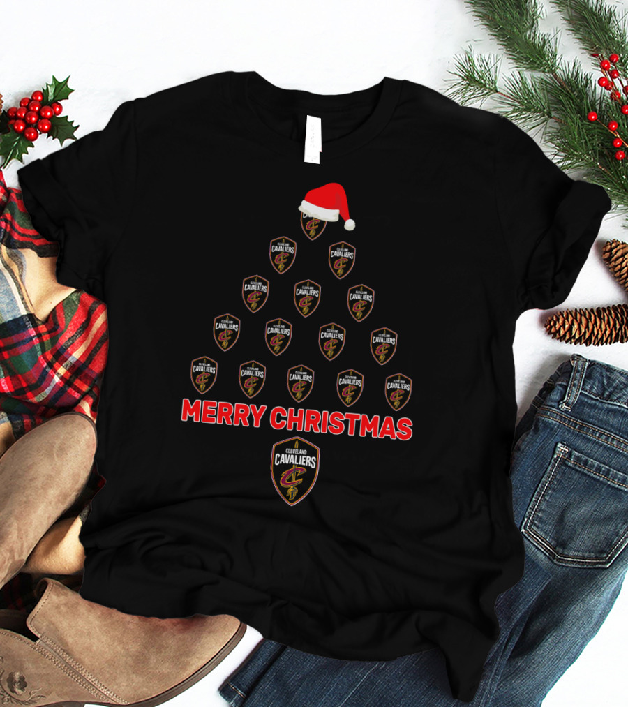 Merry Christmas Cleveland Cavaliers Holiday Tree T-Shirt