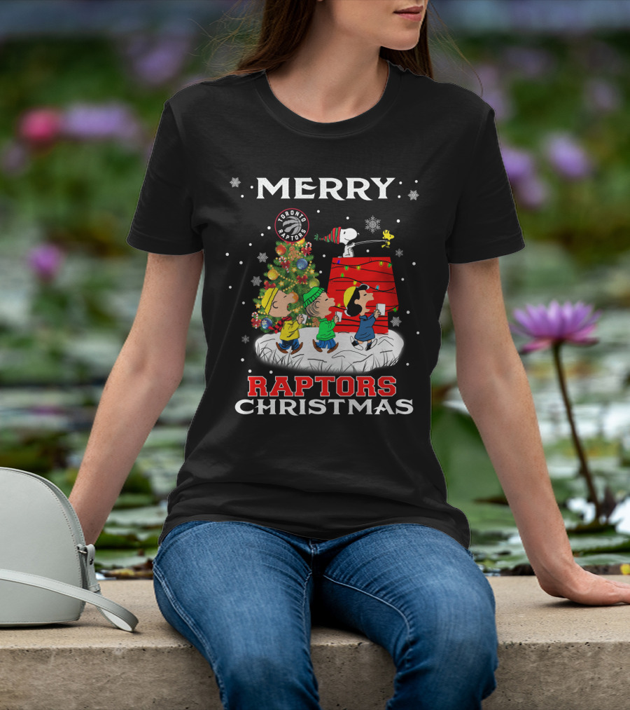 Merry Raptors Christmas Toronto Snoopy Fans T-Shirt