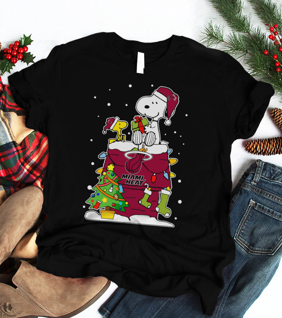 Miami Heat Snoopy Christmas Festive Sweater And Gift Theme T-Shirt