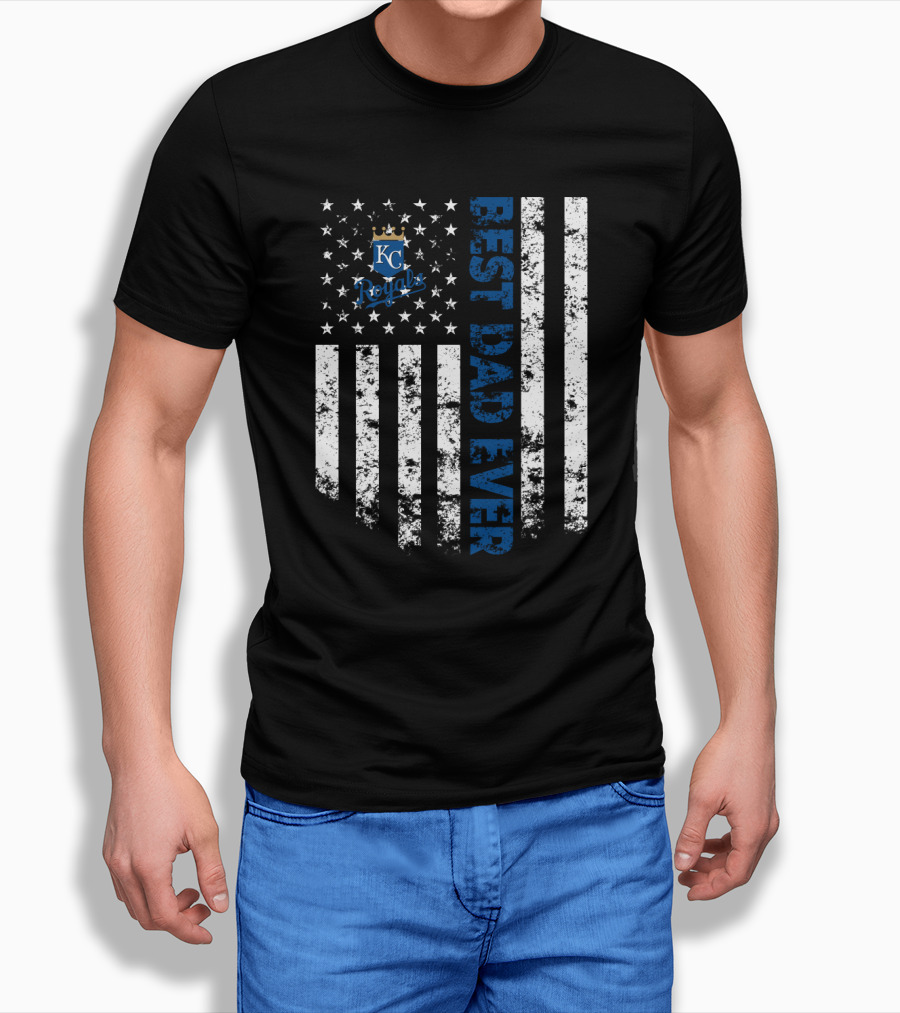 Best Kansas City Royals Dad Ever American Flag Style T-Shirt