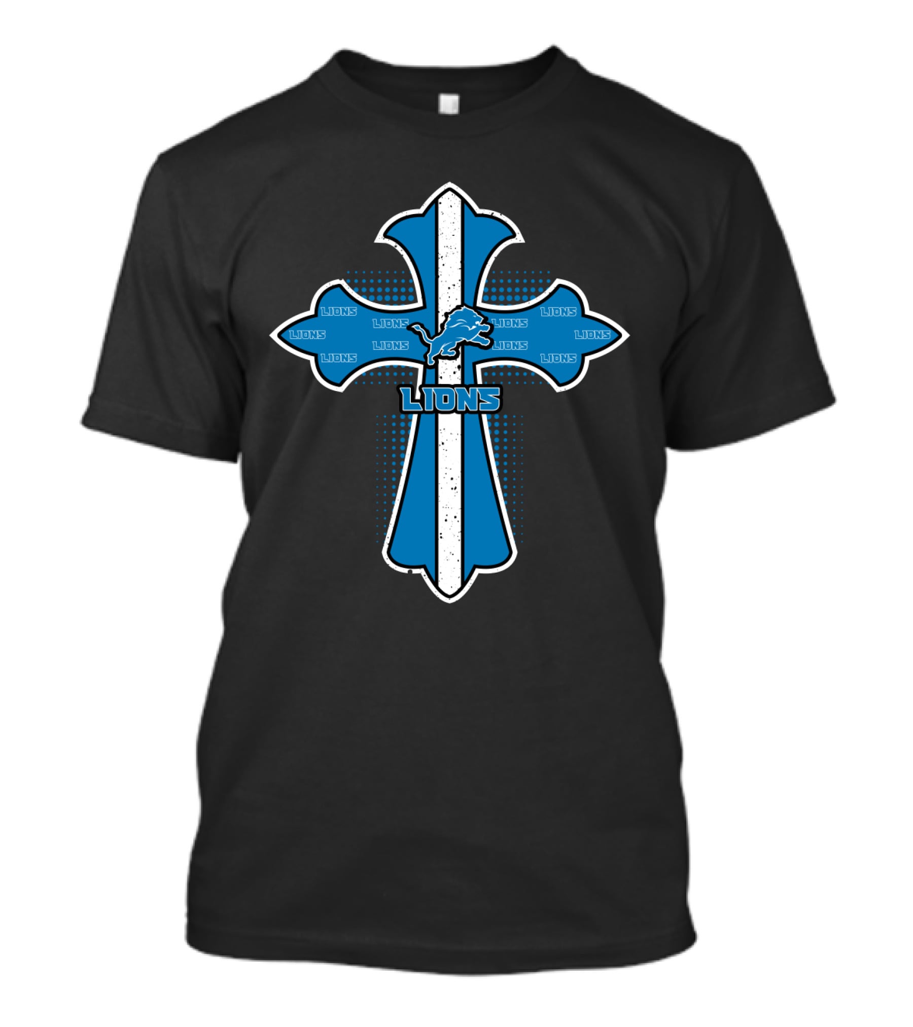 Detroit Lions Cross Emblem For Fans And Faithful T-Shirt