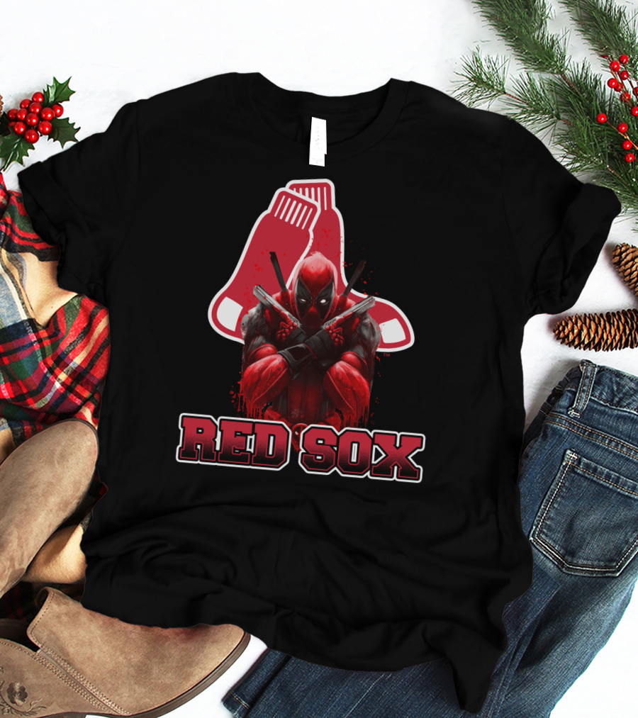 Boston Red Sox Deadpool Mashup With Iconic Sox T-Shirt