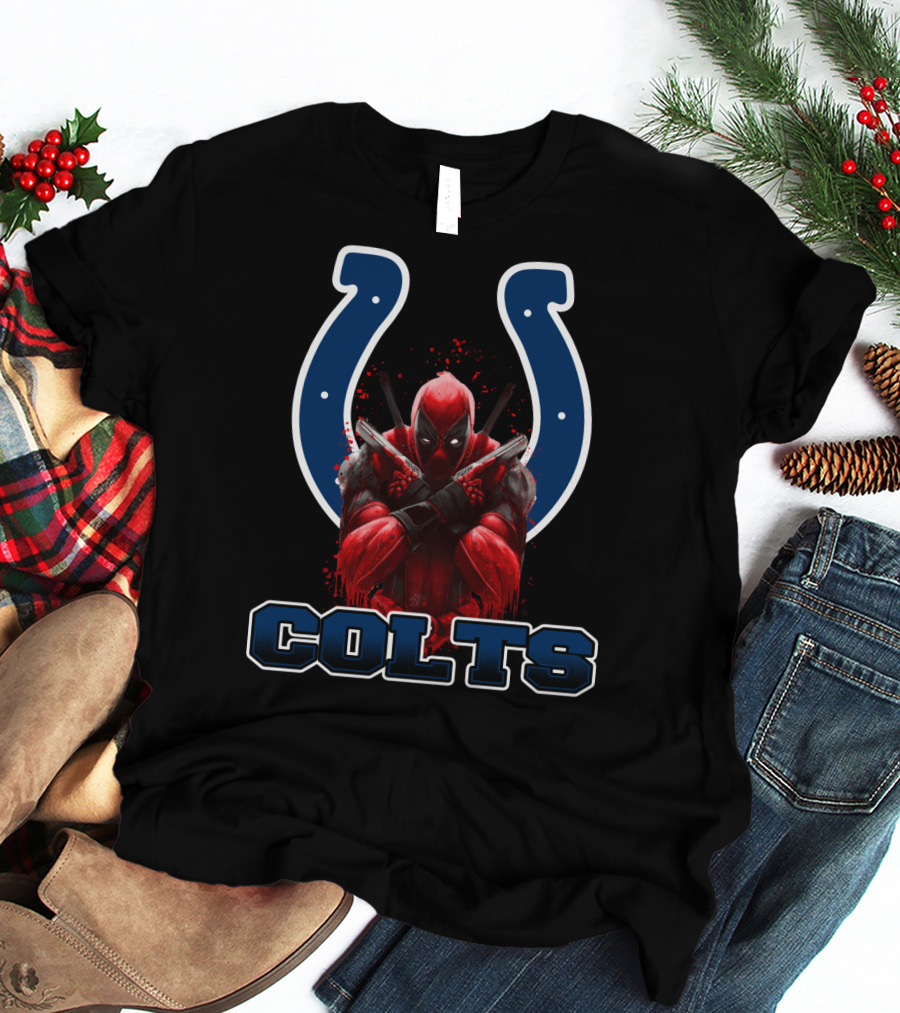 Colts Deadpool Crossover With Horseshoe T-Shirt
