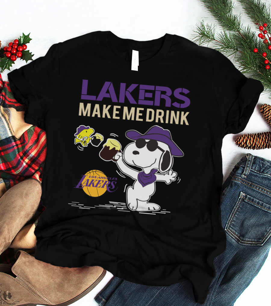 Snoopy Los Angeles Lakers Make Me Drink T-Shirt