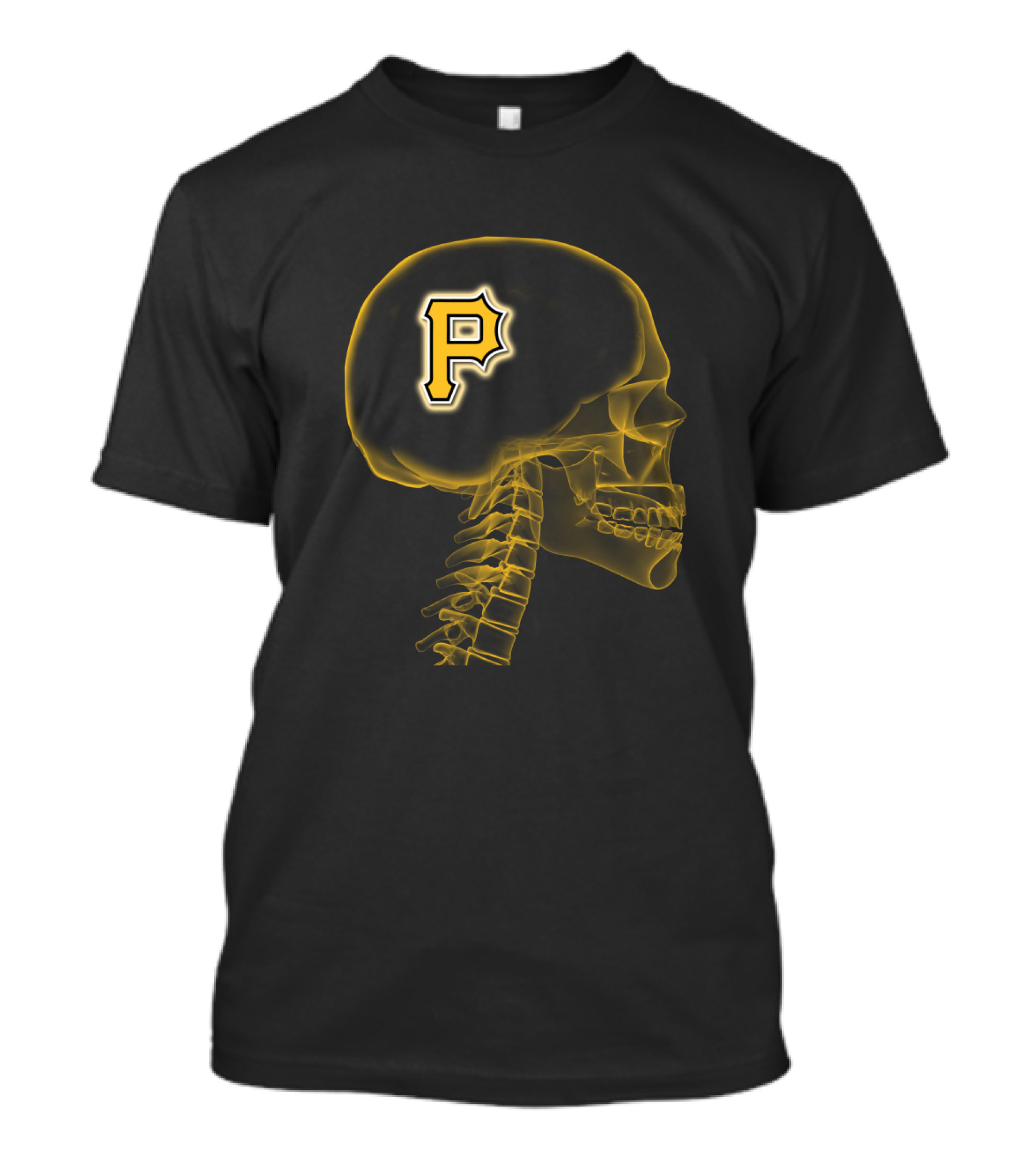 Pittsburgh Pirates Enthusiast Skull With Logo Brain X-Ray T-Shirt