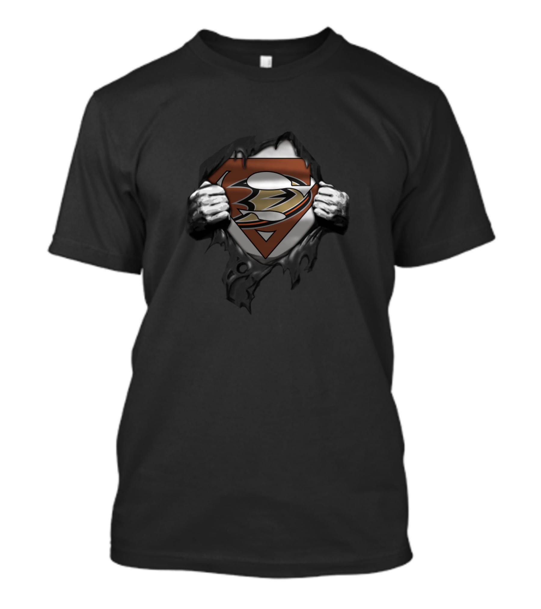 Anaheim Ducks Superman Fans Unite With Bold Symbolic Fusion T-Shirt
