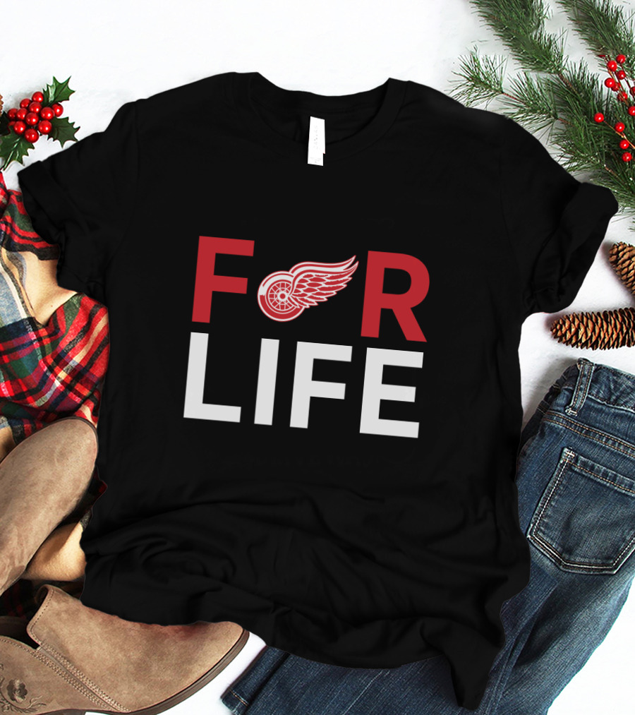 For Life Detroit Red Wings Fans Retro Logo Tribute T-Shirt