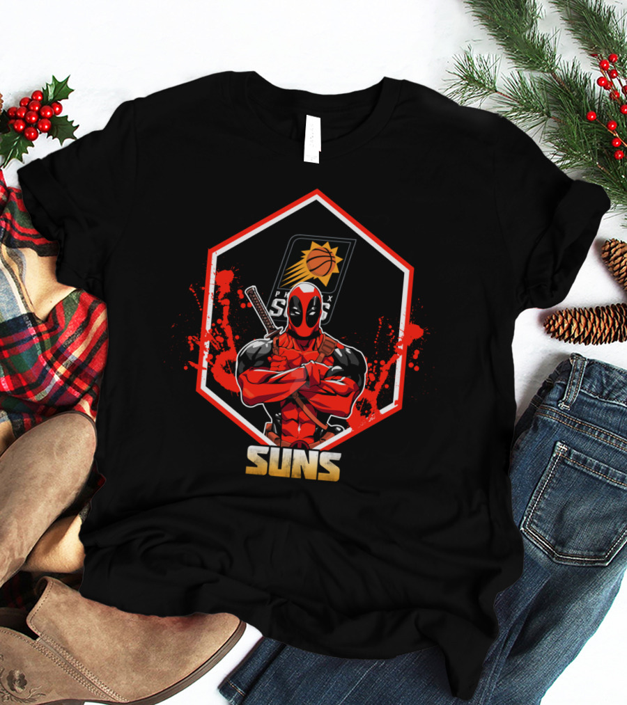 Deadpool Phoenix Suns Basketball Team Collaboration T-Shirt