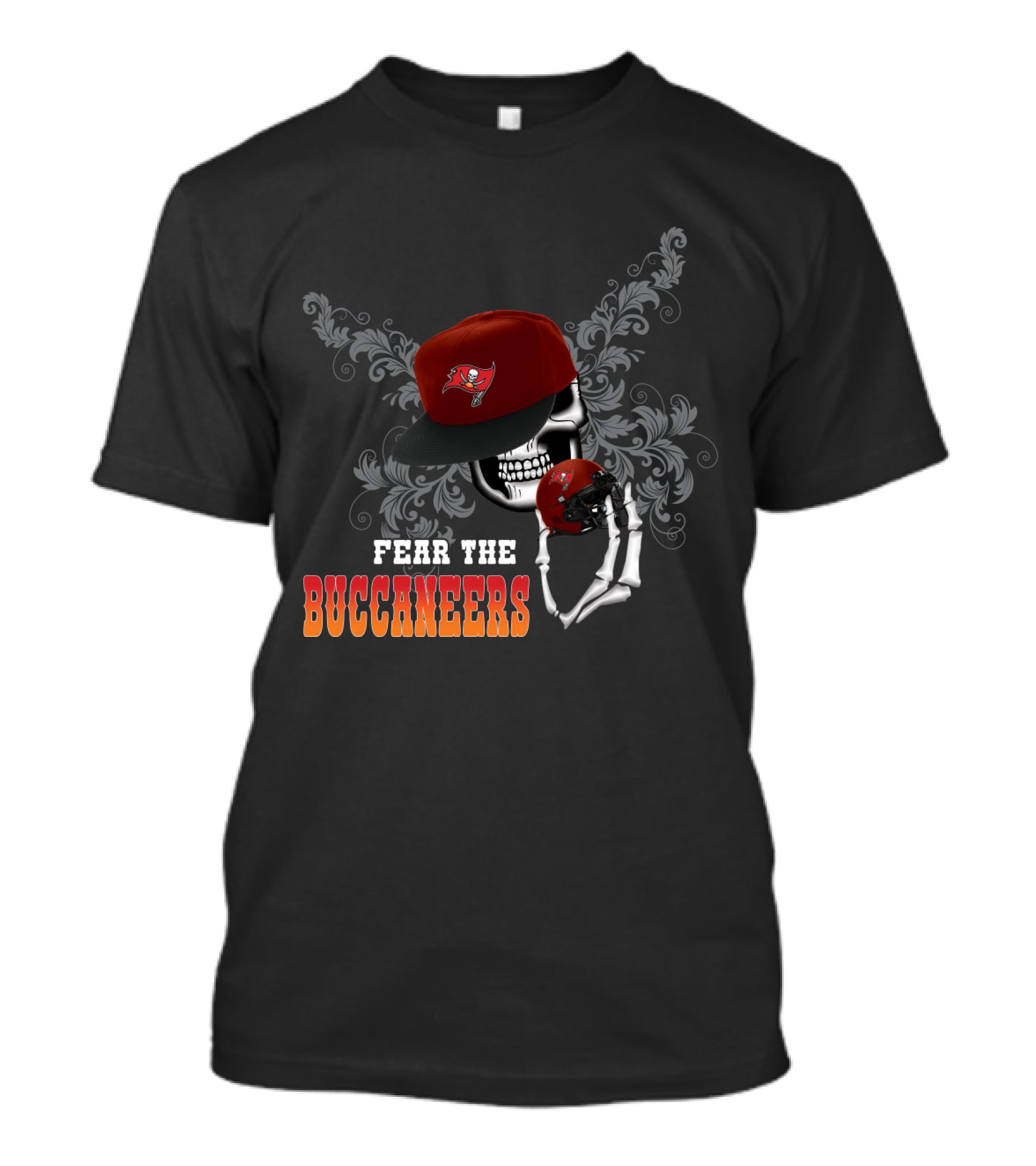 Fear The Buccaneers Tampa Bay Skull And Helmet T-Shirt