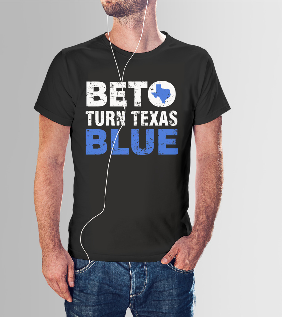 Beto O'Rourke Turn Texas Blue State Outline T-Shirt