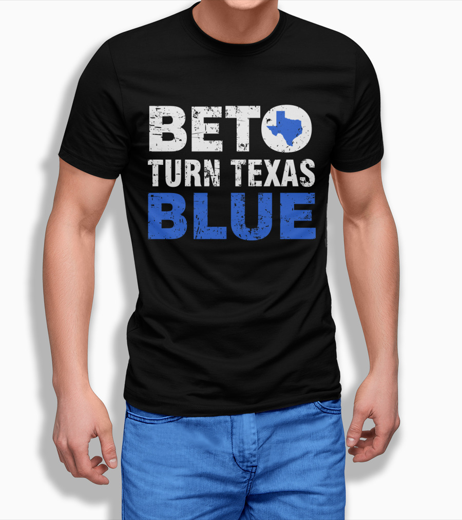 Beto O'Rourke Turn Texas Blue State Outline T-Shirt