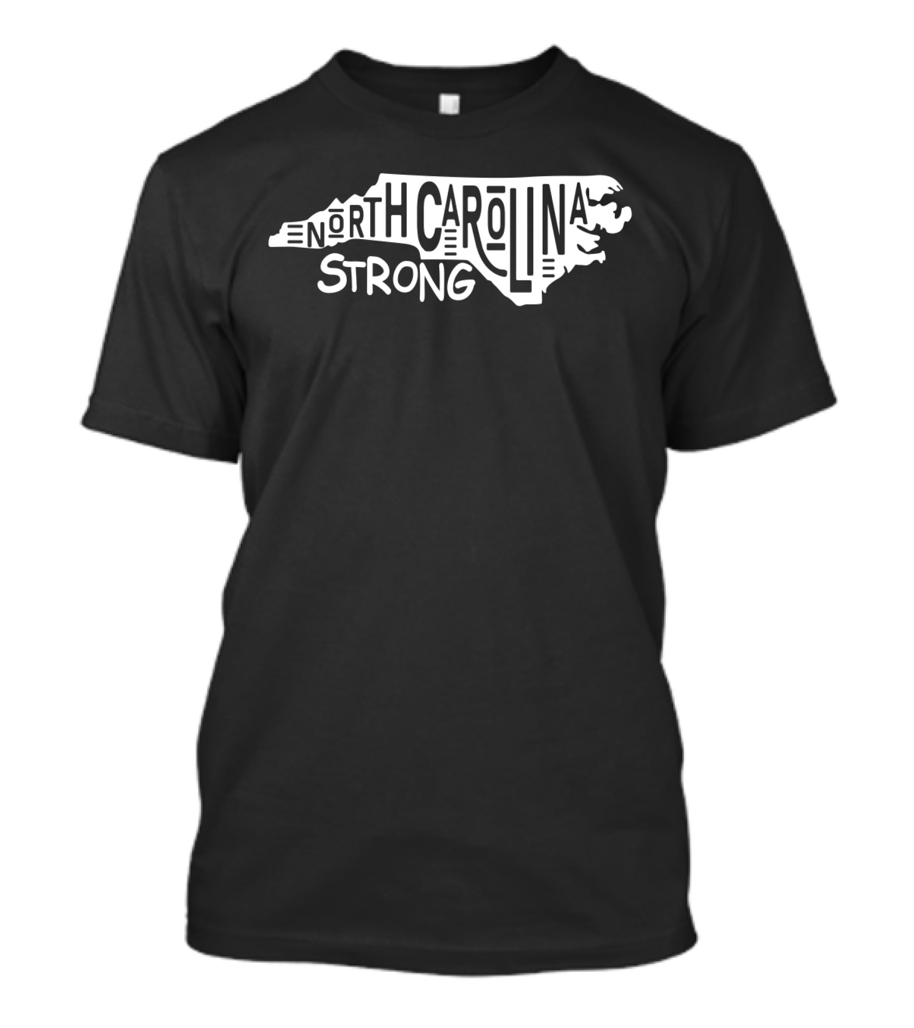 North Carolina Strong State Outline Typography T-Shirt