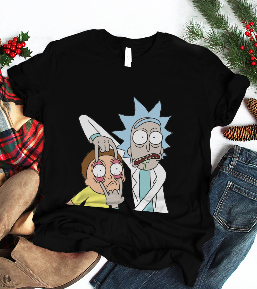 Rick And Morty Screaming Eye-Popping Gesture T-Shirt