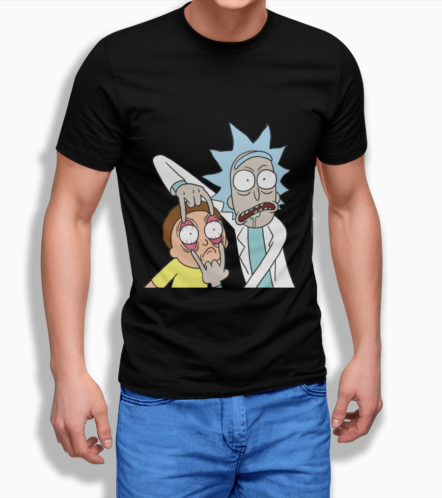 Rick and Morty Screaming Eye-Popping Gesture T-Shirt
