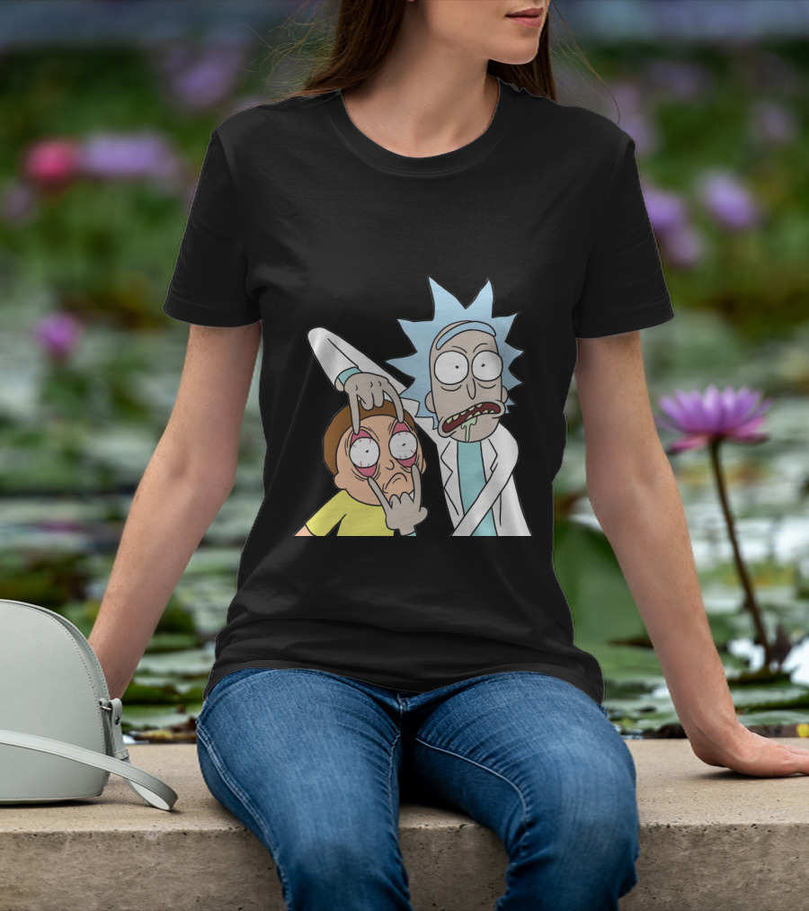 Rick And Morty Screaming Eye-Popping Gesture T-Shirt
