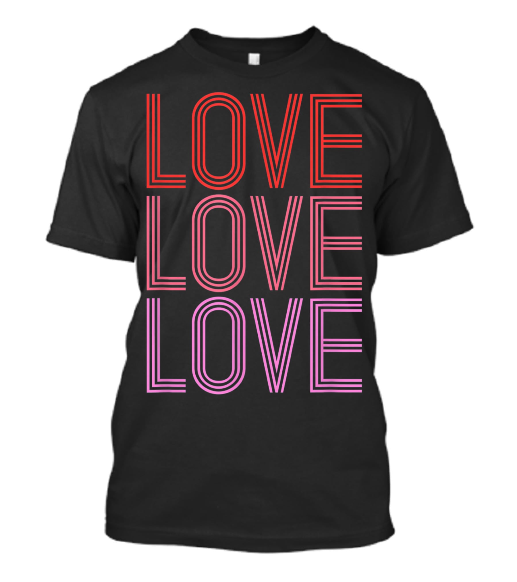 LOVE LOVE LOVE Bold Neon Typography T-Shirt