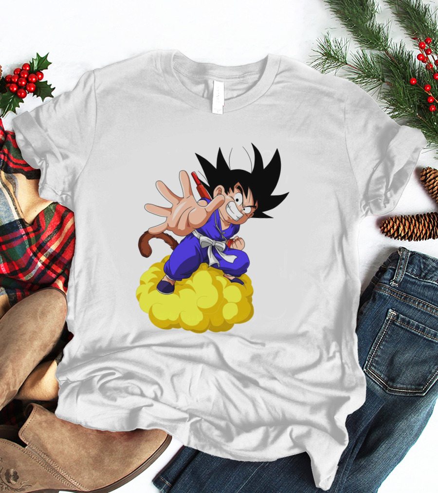 Goku Kid Riding Flying Nimbus Dragon Ball Classic Image T-Shirt