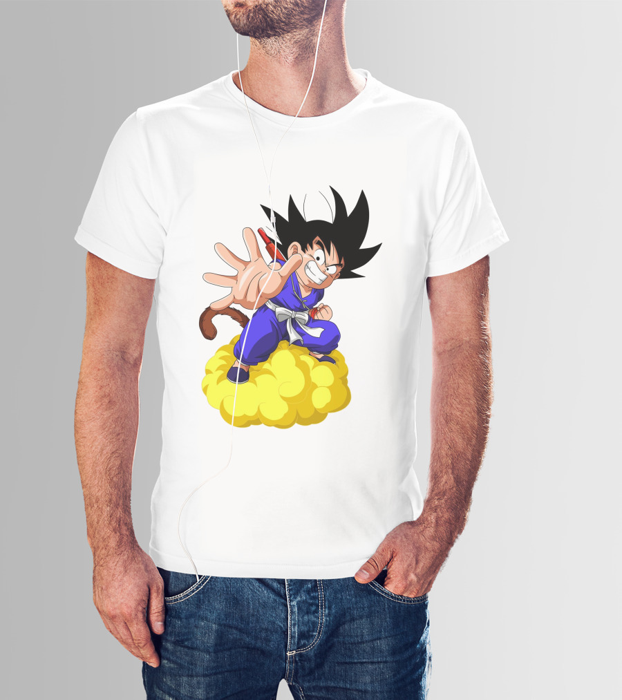 Goku Kid Riding Flying Nimbus Dragon Ball Classic Image T-Shirt