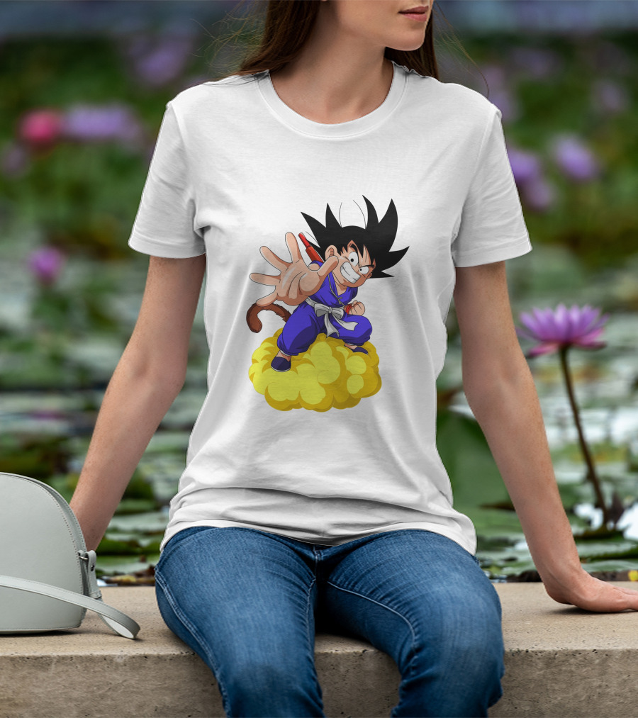 Goku Kid Riding Flying Nimbus Dragon Ball Classic Image T-Shirt