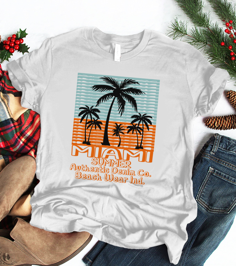 MIAMI SUMMER Authentic Denim Co. Beach Wear Ind T-Shirt