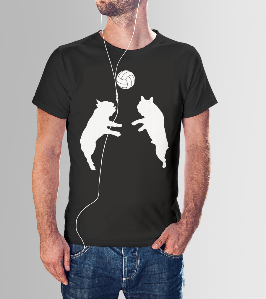Frenchie Volleyball French Bulldog Playing Ball T-Shirt