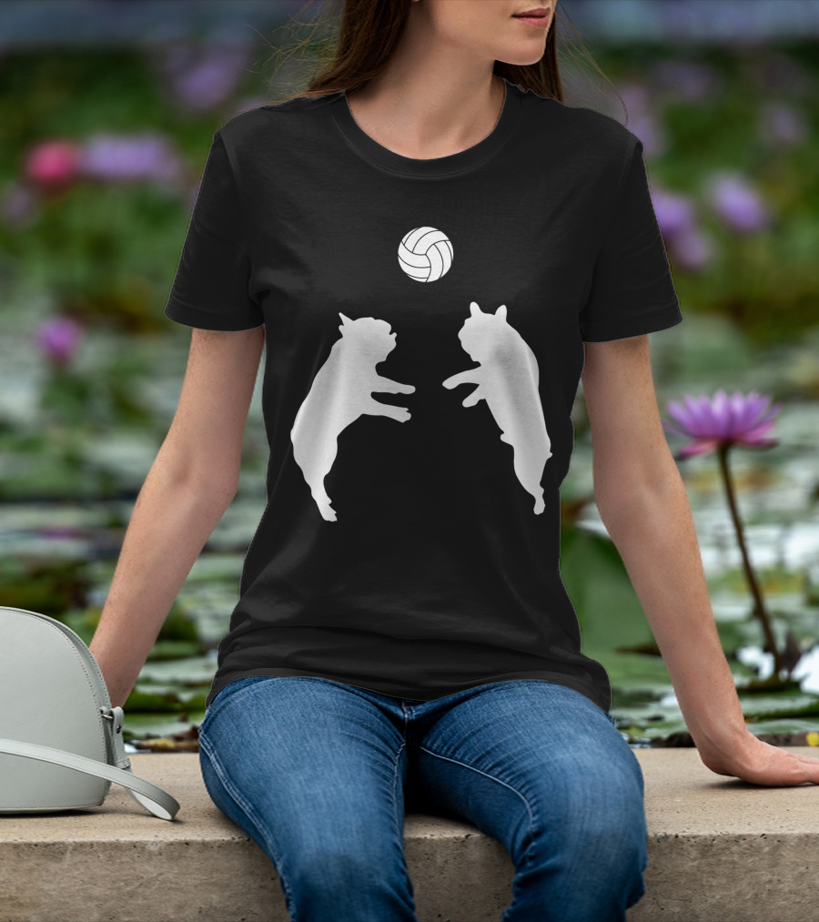 Frenchie Volleyball French Bulldog Playing Ball T-Shirt