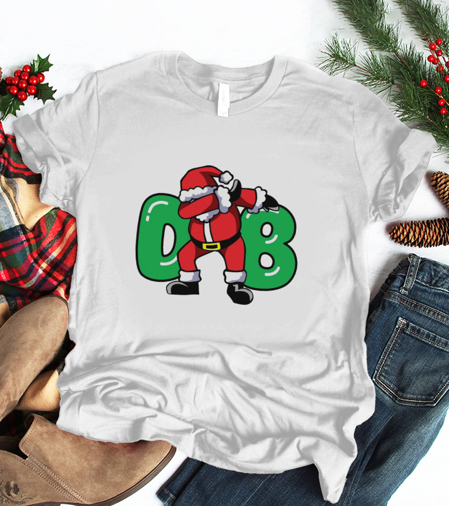 Santa Dab With Green DB Letters T-Shirt