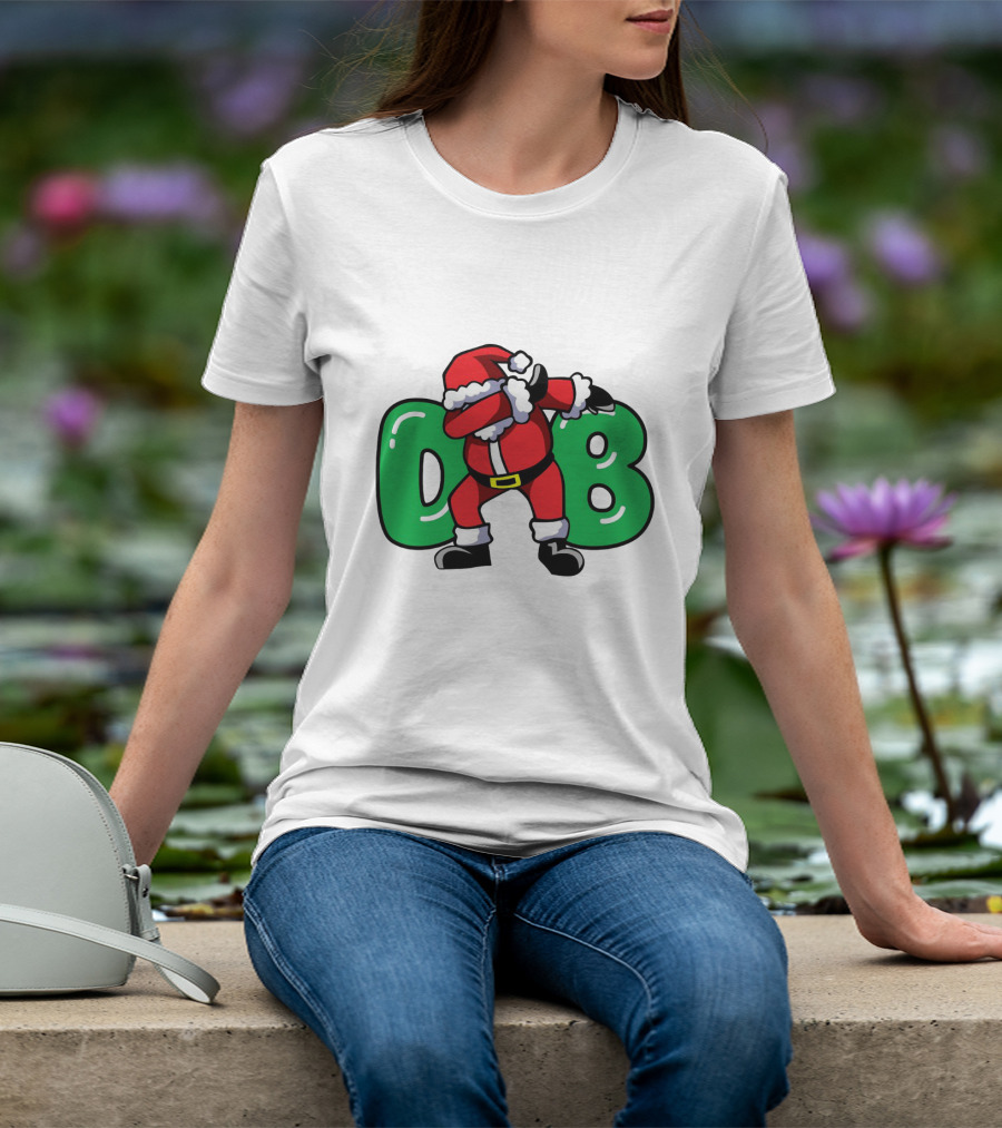 Santa Dab With Green DB Letters T-Shirt