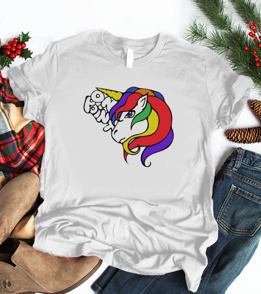Rainbow Mane On Point Unicorn T-Shirt