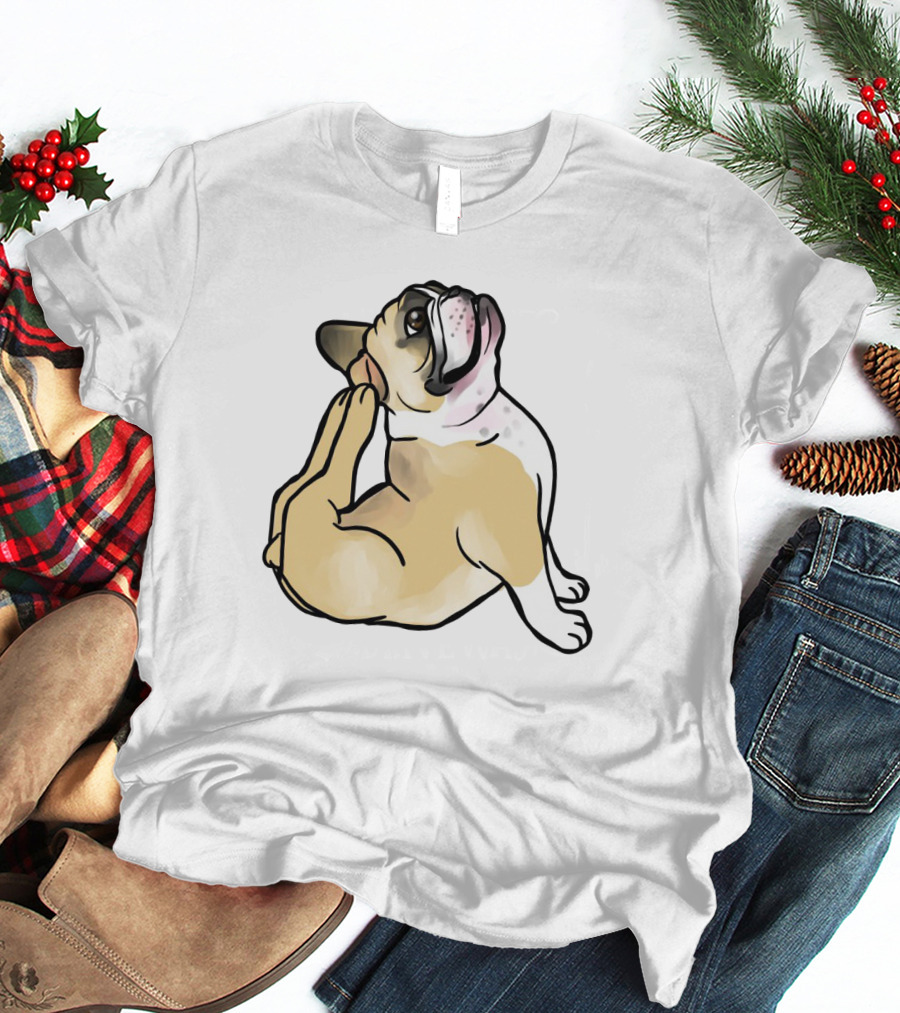Bulldog Puppy Stretching In Full Cobra Pose T-Shirt