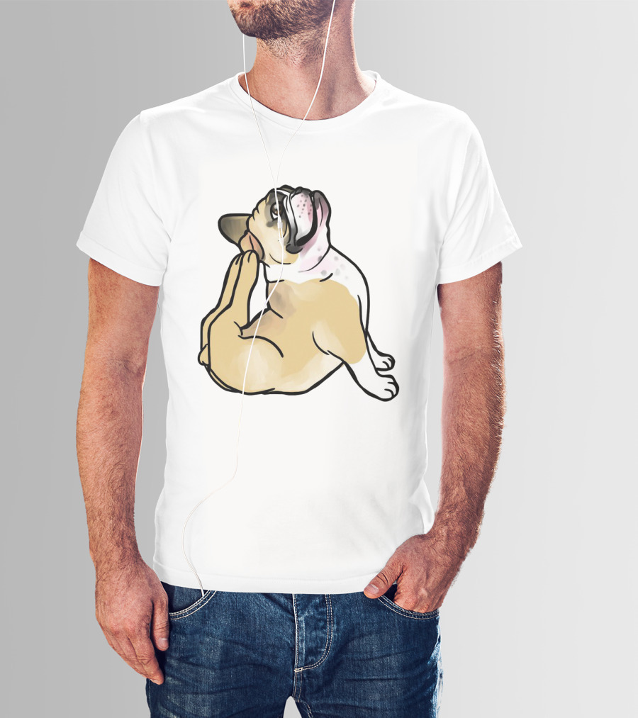 Bulldog Puppy Stretching In Full Cobra Pose T-Shirt