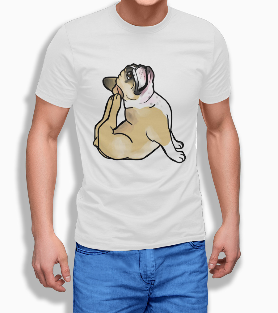 Bulldog Puppy Stretching In Full Cobra Pose T-Shirt