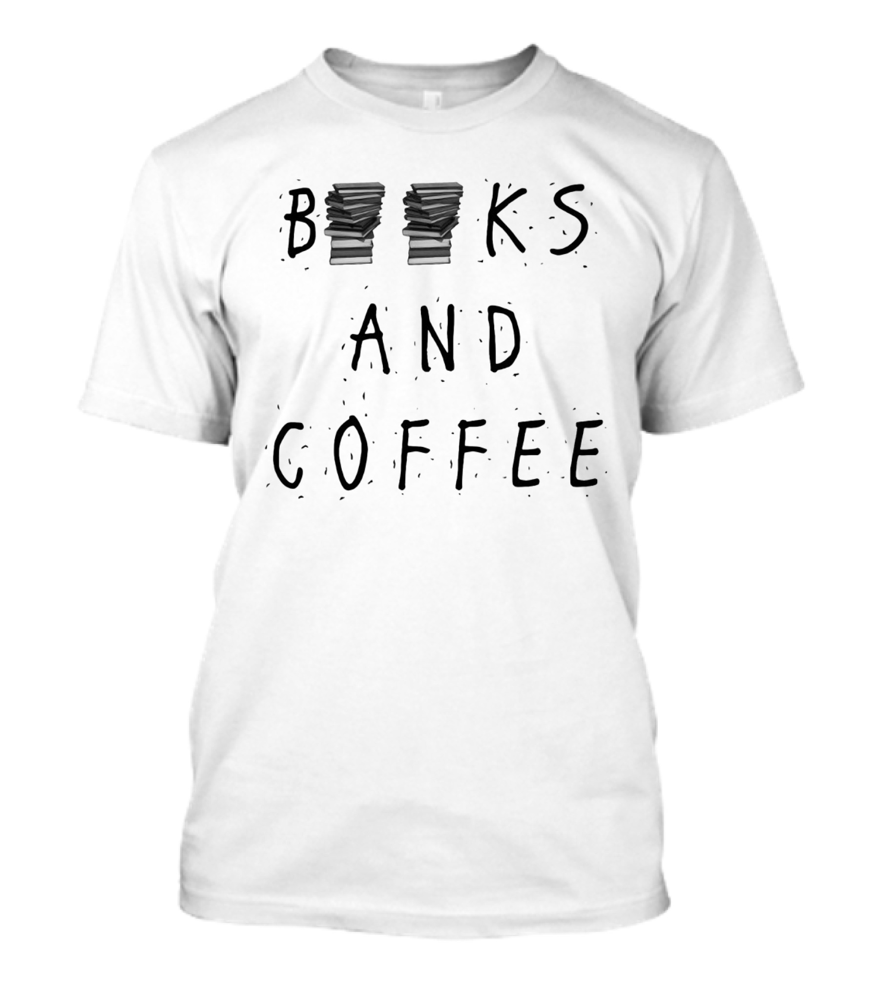 Books And Coffee Stacked Piles Cozy Aesthetic T-Shirt