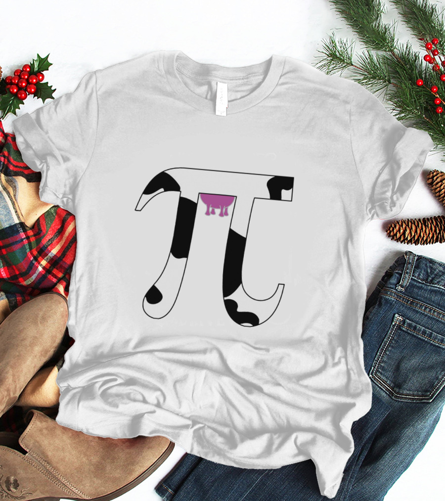 Pi Symbol With Cow Print And Udder T-Shirt