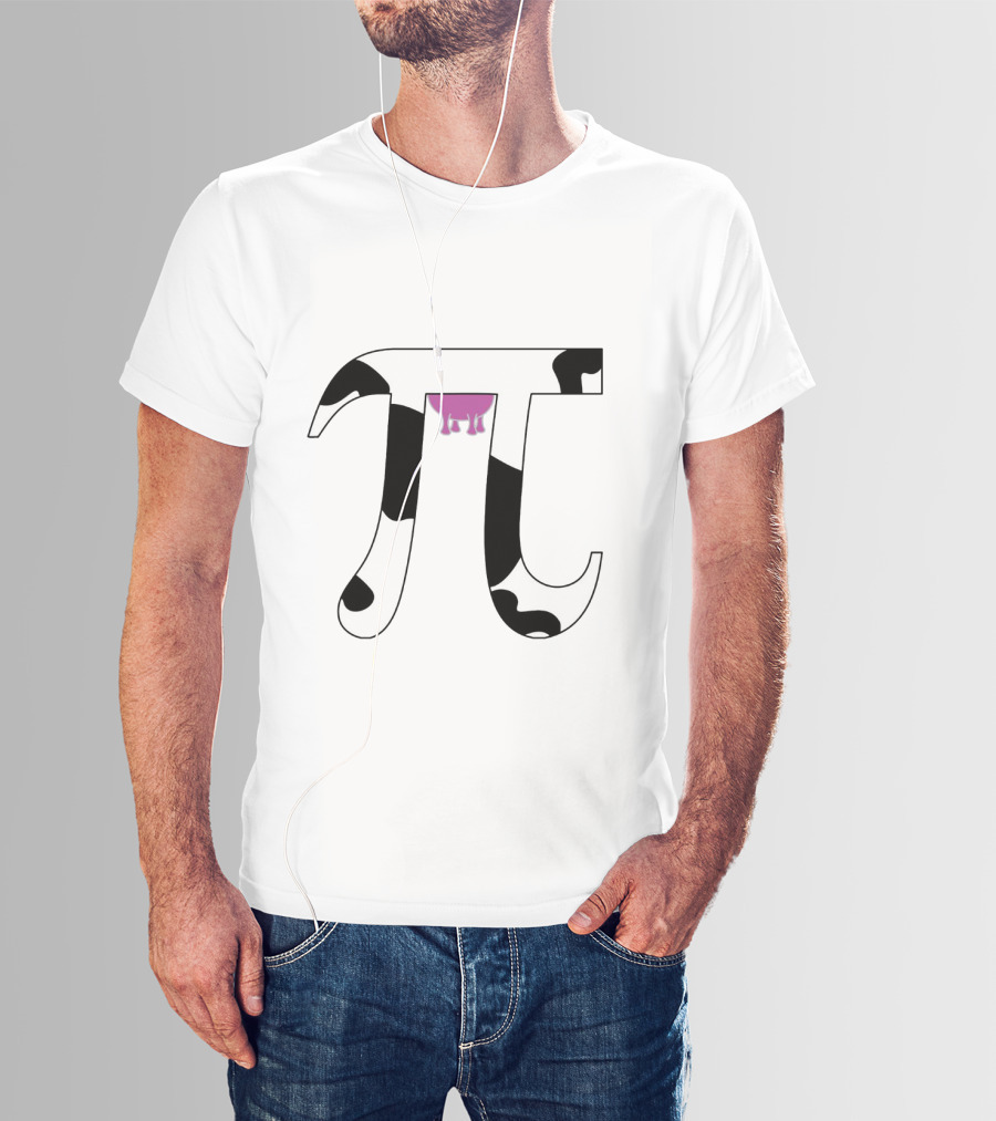 Pi Symbol With Cow Print And Udder T-Shirt