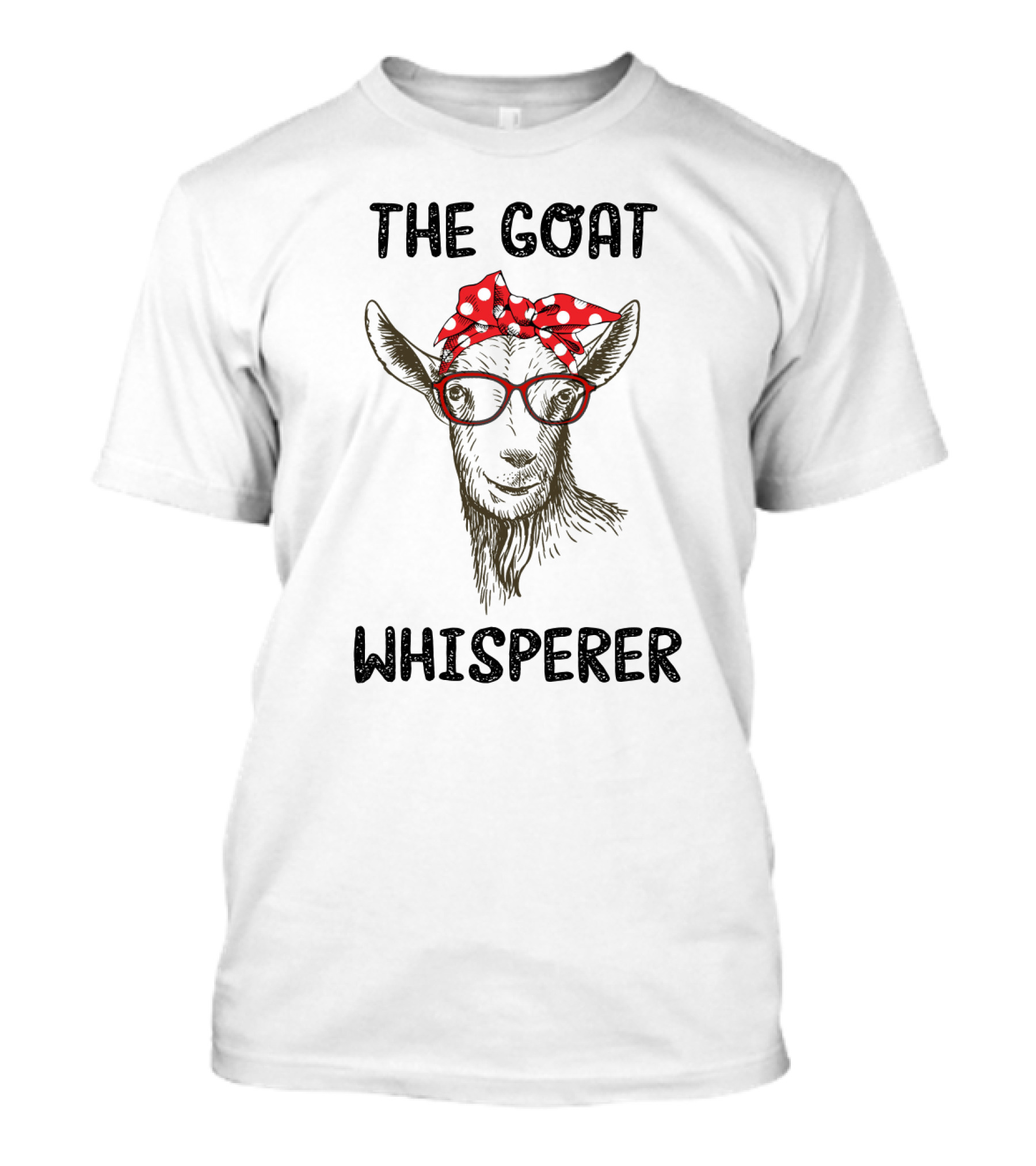 The Goat Whisperer Red Polka Dot Scarf Glasses T-Shirt