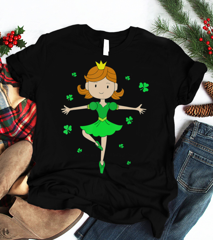 Dancing Princess St. Patricks Ballerina Shamrock Costume T-Shirt
