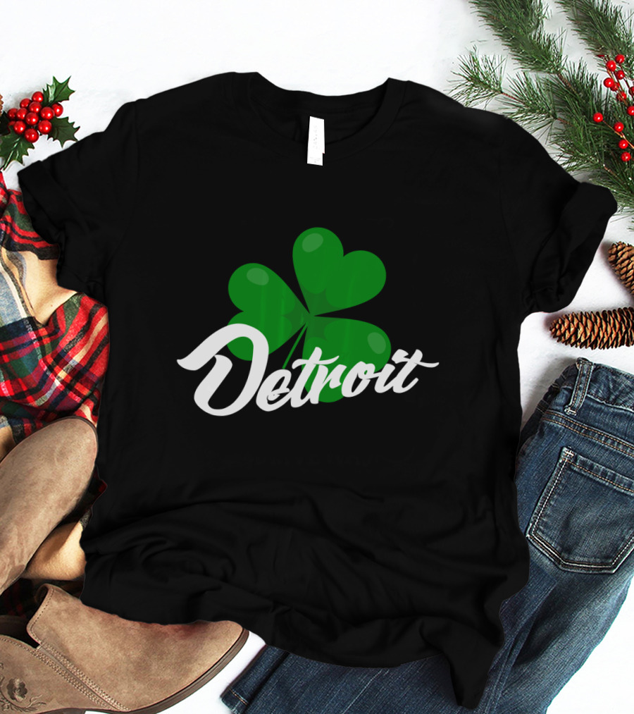 Detroit Shamrock St Patrick's Day Celebration Clovers T-Shirt