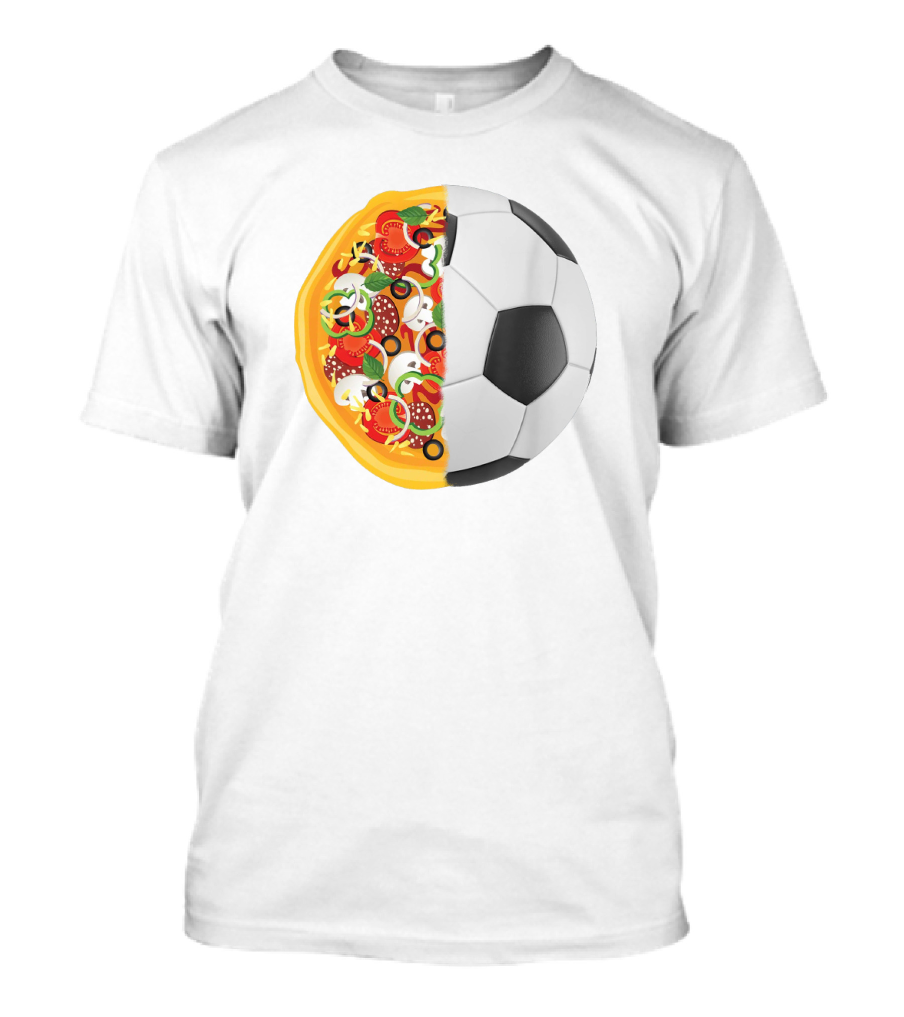 Soccer Ball Half Pizza Toppings Fusion T-Shirt