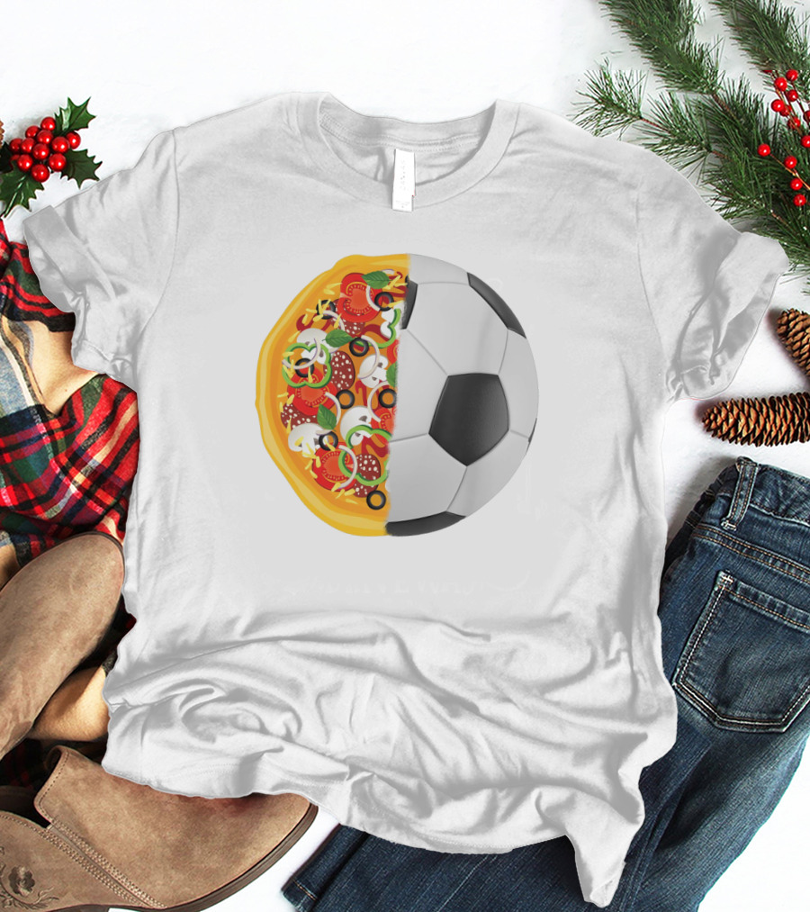 Soccer Ball Half Pizza Toppings Fusion T-Shirt